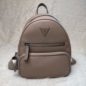 Guess Beige Embossed Mini Backpack